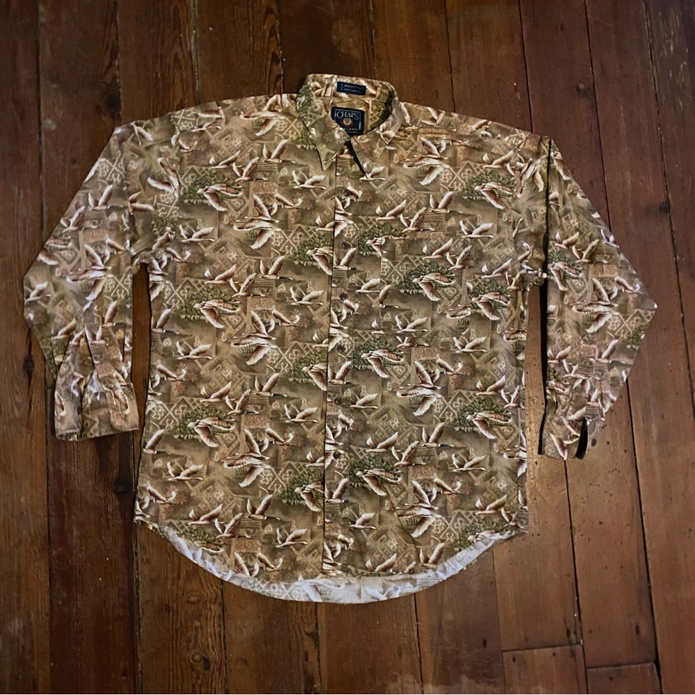 Vintage Chaps Ralph Lauren Duck Print Button Shirt Men’s Large